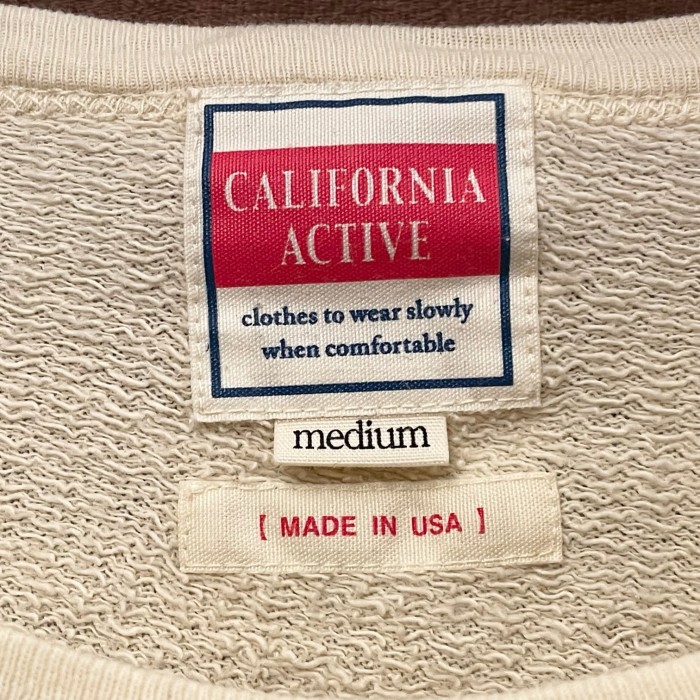 MADE IN USA製 CALIFORNIA ACTIVE 半袖スウェットTシャツ クリーム Mサイズ | Vintage.City 빈티지숍, 빈티지 코디 정보