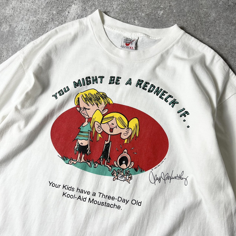 80s USA製 ビール イラスト ジョーク プリント Tシャツ M ビンテージTシャツ/カットソー(半袖/袖なし)