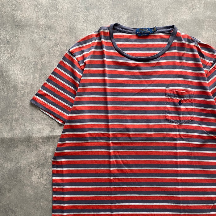 【XLサイズ】ポロラルフローレン　刺繍ワンポイントロゴ　ボーダー　Tシャツ | Vintage.City 古着屋、古着コーデ情報を発信
