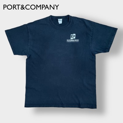 【PORT&COMPANY】企業系 ワンポイントロゴ バックプリント Tシャツ 半袖 黒t 夏物 US古着 | Vintage.City ヴィンテージ 古着