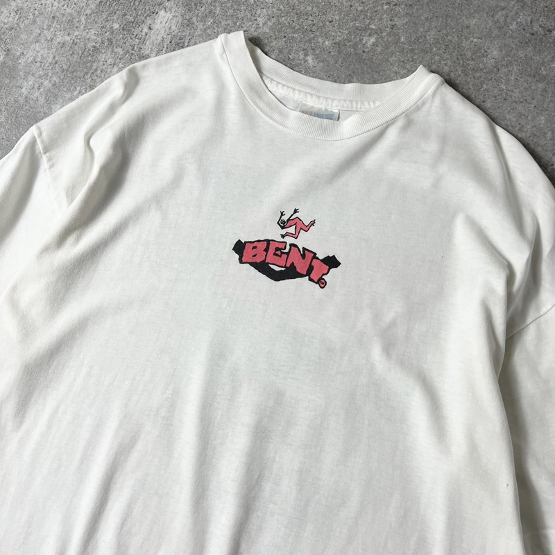 90s USA製 コミック メッセージ キャラクター プリント 半袖 Tシャツ