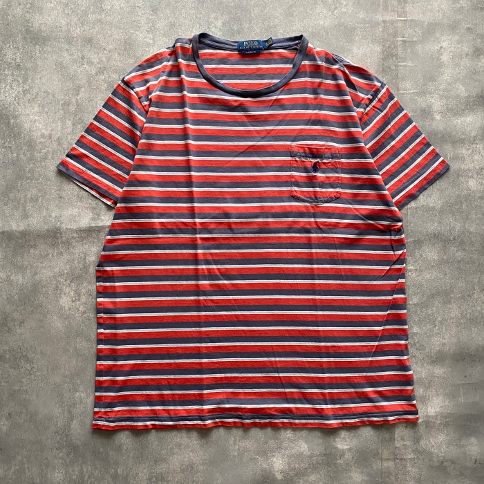 【XLサイズ】ポロラルフローレン　刺繍ワンポイントロゴ　ボーダー　Tシャツ | Vintage.City 빈티지숍, 빈티지 코디 정보