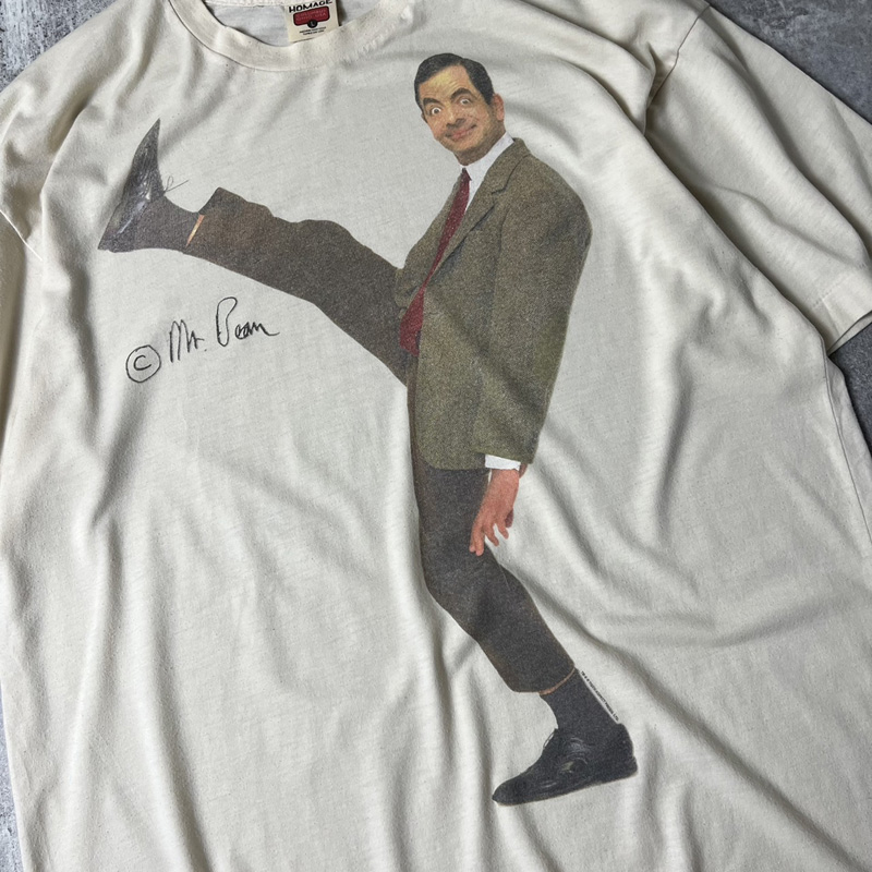 90s Mr.Bean ビンテージ Tシャツ ムービーT シングルステッチストンプのジーパン