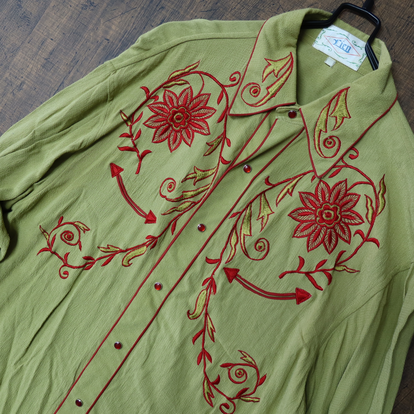 vintage western design shirt 刺繍