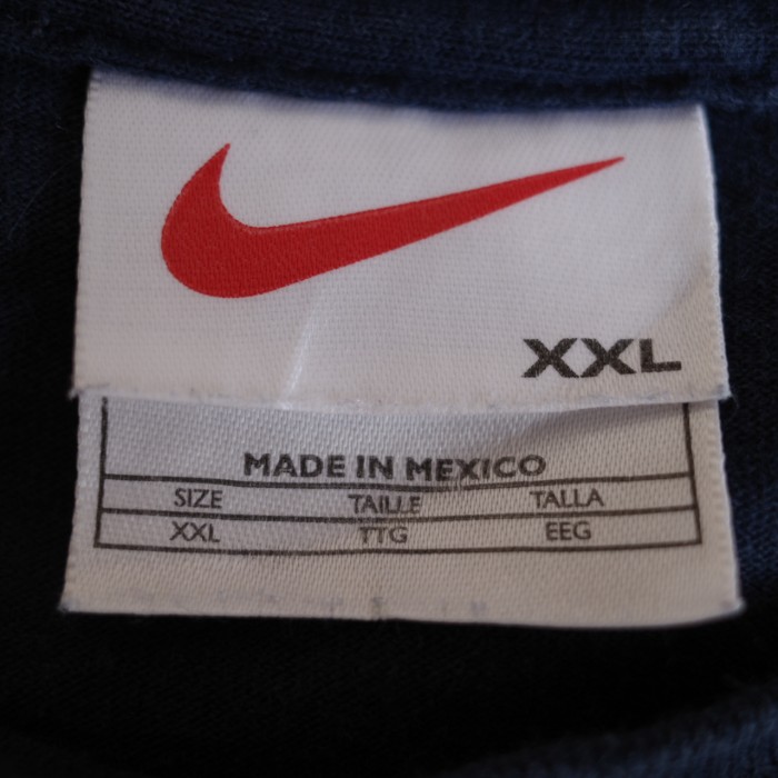 USAメキシコ製90sヴィンテージNIKE白タグ刺繍TシャツXXL 2XL銀タグ 