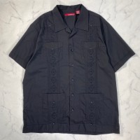 90s  黒 キューバシャツ ライン黒 オーバーサイズ | Vintage.City ヴィンテージ 古着