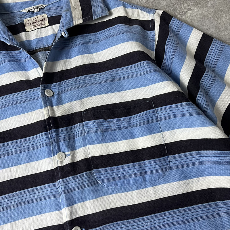 タウンクラフト トリコロール パイル生地 半袖シャツ 60s - シャツ