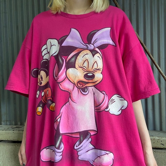 ビッグサイズ 90年代  Disney ディズニー ミニーマウス プリントTシャツ キャラクターTシャツ  レディース ワンピース | Vintage.City 빈티지숍, 빈티지 코디 정보