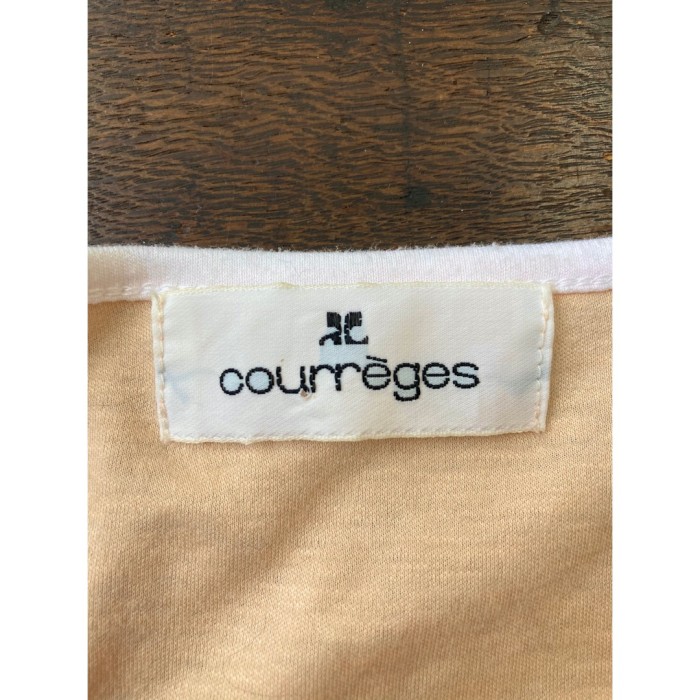 #624 courreges tops / クレージュ ラメロゴ オレンジ ホワイト | Vintage.City 古着屋、古着コーデ情報を発信