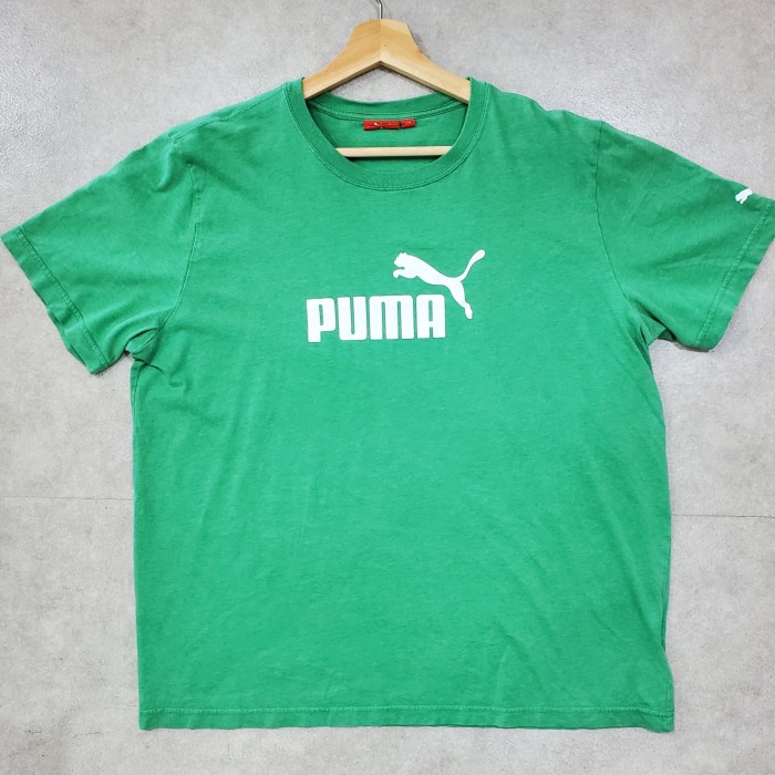 puma プーマ みどり緑ビッグロゴプリントティーシャツ tee shirts | Vintage.City 古着屋、古着コーデ情報を発信