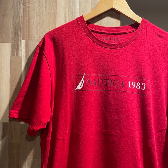 NAUTICA シンプル　プリント　半袖Tシャツ　Lサイズ　レッド　A993 | Vintage.City 빈티지숍, 빈티지 코디 정보