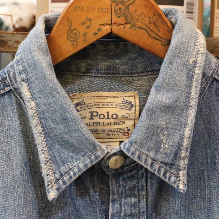 Polo Ralph Lauren DENIM SHIRT デニムシャツ デニム ラルフローレン 長袖シャツ アメカジ アメカジ女子 女性 小さめ パッチワーク風 リペア風 021902 | Vintage.City Vintage Shops, Vintage Fashion Trends