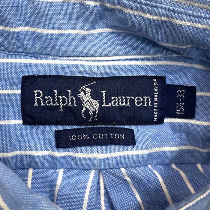 ラルフローレン　Ralph Lauren　90sビンテージ　メンズ　トップス　長袖シャツ　BDシャツ　ストライプ　ボタンダウン　刺繍 | Vintage.City 빈티지숍, 빈티지 코디 정보