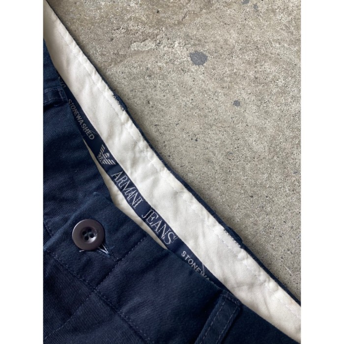 #618 90’s ARMSNI JEANS ツータック コットンパンツ ネイビー イタリア製 アルマーニ | Vintage.City 古着屋、古着コーデ情報を発信