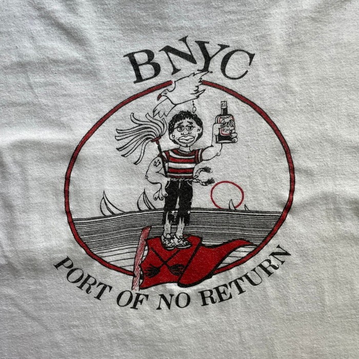 90年代 USA製 BNYC PORT OF NO RETURN ポケットTシャツ バックプリント アート プリント Tシャツ  メンズL | Vintage.City 古着屋、古着コーデ情報を発信