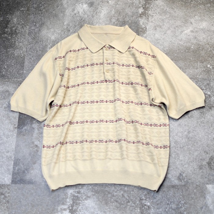 古着 オーバーサイズ ニットポロ 半袖シャツ デザイン ポロシャツ | Vintage.City 古着屋、古着コーデ情報を発信