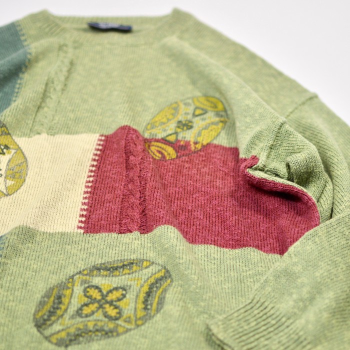 古着 オーバーサイズ デザインニット コットンニット アクリルニット セーター | Vintage.City 빈티지숍, 빈티지 코디 정보
