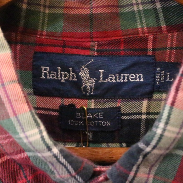 1990's Ralph Lauren ラルフローレン　チェックシャツ　ラルフシャツ　ポニー刺繍　秋冬　長袖シャツ　Lサイズ　021204 | Vintage.City 빈티지숍, 빈티지 코디 정보