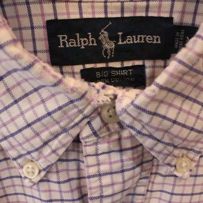 1990's Polo by Ralph Lauren BIG SHIRT　ラルフローレン　ラルフシャツ　90s　ボタンダウン　長袖シャツ　シンプル　アメトラ　Mサイズ　032203 | Vintage.City 빈티지숍, 빈티지 코디 정보