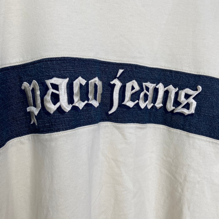 00s PACO JEANS 刺繍ロゴビッグTシャツ　デニム　キナリ　XXL | Vintage.City 빈티지숍, 빈티지 코디 정보