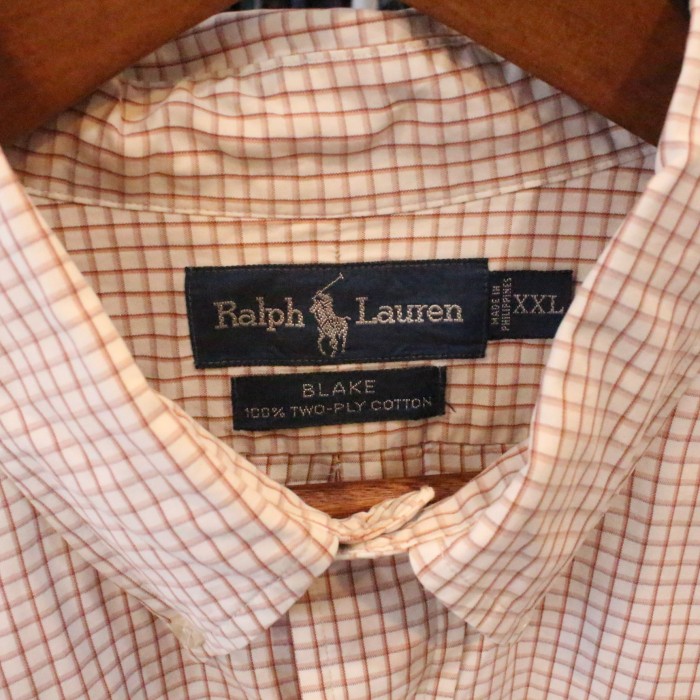 1990's Polo by Ralph Lauren ブラウンチェック　ラルフシャツ　ボタンダウン　長袖シャツ　90s　BLAKE　シャツ　シンプル　大人　2XLサイズ　ラルフローレン　032201 | Vintage.City 古着屋、古着コーデ情報を発信
