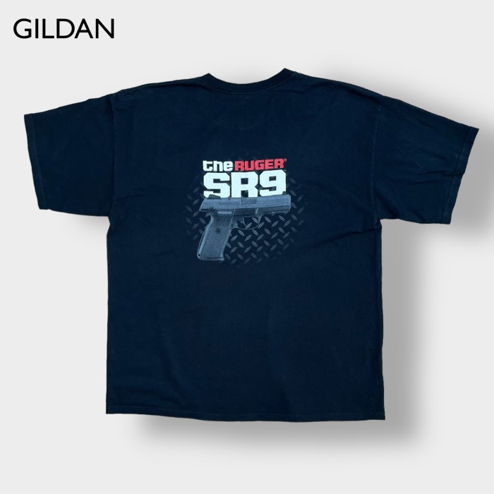 GILDAN】企業系 企業Tシャツ ワンポイント バックプリント Tシャツ XL