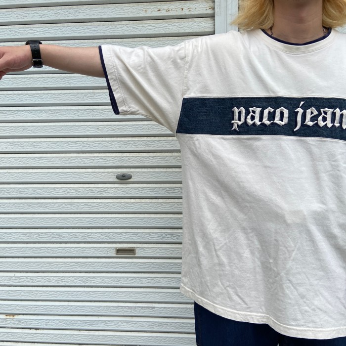 00s PACO JEANS 刺繍ロゴビッグTシャツ　デニム　キナリ　XXL | Vintage.City Vintage Shops, Vintage Fashion Trends