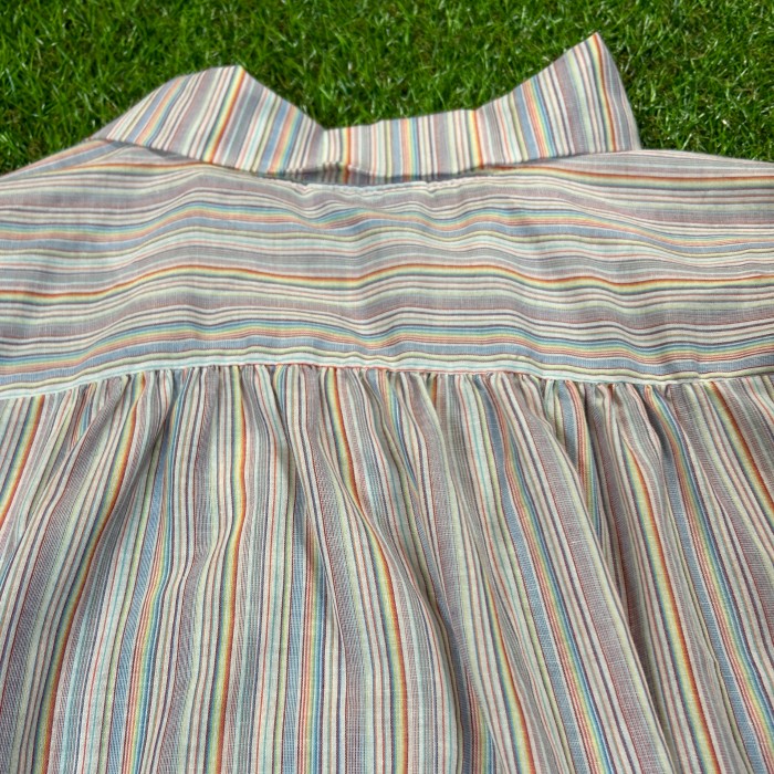 70s-80s Rainbow Striped Shirt / Vintage ヴィンテージ 古着 ストライプ カラフル 半袖 シャツ ブラウス | Vintage.City Vintage Shops, Vintage Fashion Trends