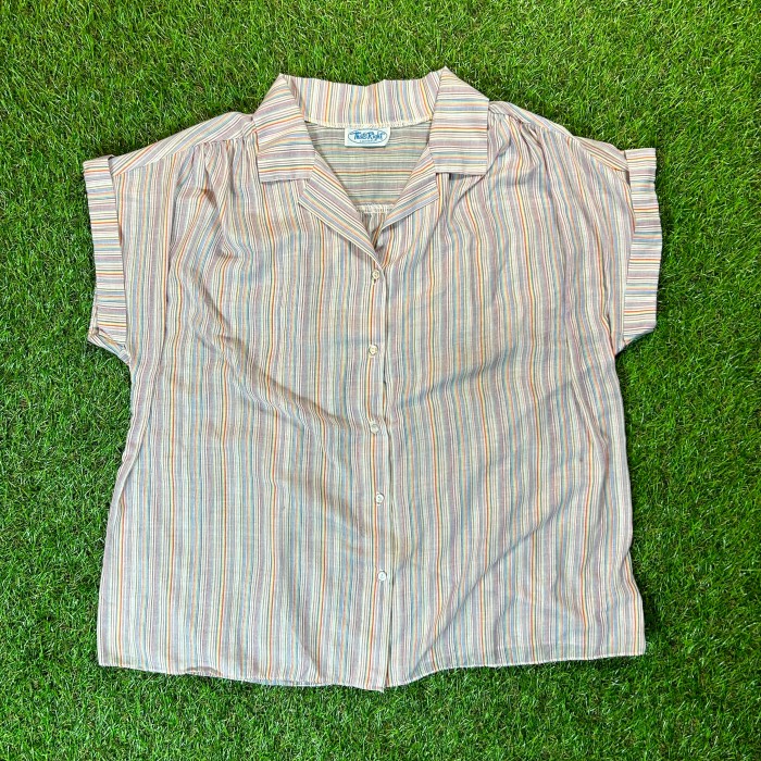70s-80s Rainbow Striped Shirt / Vintage ヴィンテージ 古着