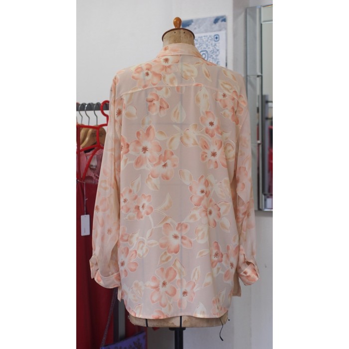 #641 flower pattern shirt / 花柄シアーシャツ | Vintage.City 古着屋、古着コーデ情報を発信