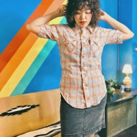 70s JC Penney Embroidery Checked Western Shirt / Vintage ヴィンテージ チェック 半袖 シャツ ウエスタン  刺繍 | Vintage.City ヴィンテージ 古着