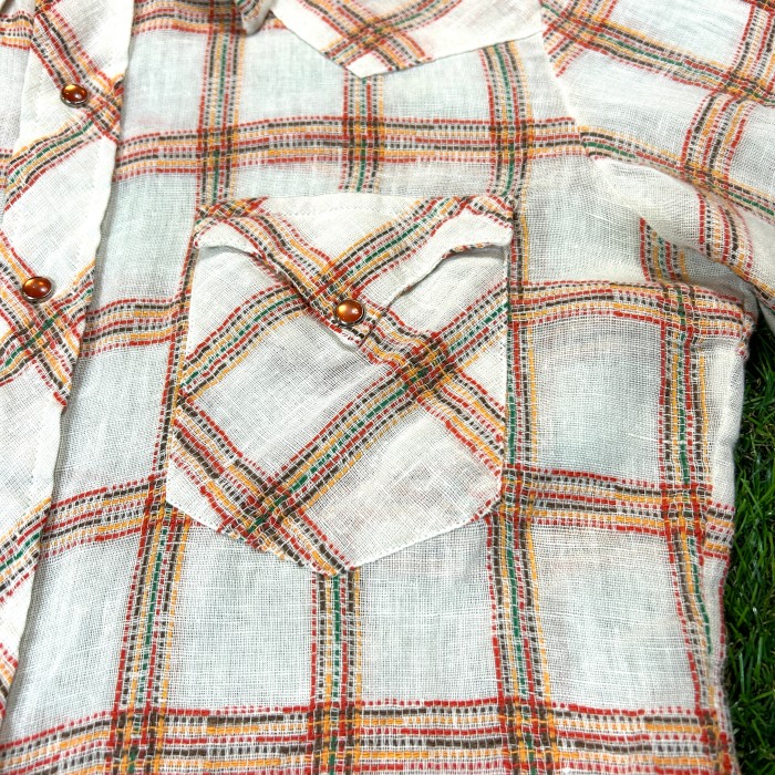 70s JC Penney Embroidery Checked Western Shirt / Vintage ヴィンテージ チェック 半袖 シャツ ウエスタン  刺繍 | Vintage.City 빈티지숍, 빈티지 코디 정보