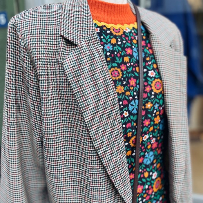 Houndstooth pattern jacket | Vintage.City 古着屋、古着コーデ情報を発信