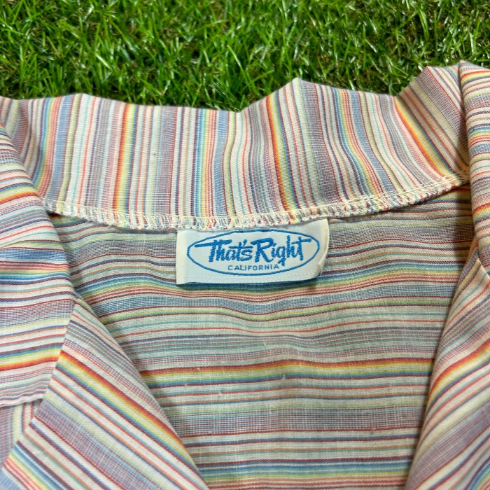 70s-80s Rainbow Striped Shirt / Vintage ヴィンテージ 古着 ストライプ カラフル 半袖 シャツ ブラウス | Vintage.City Vintage Shops, Vintage Fashion Trends