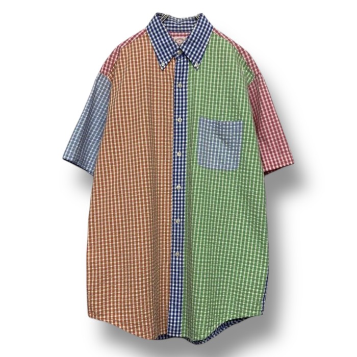 “Brooks Brothers” S/S Crazy Pattern Seersucker Shirt | Vintage.City 빈티지숍, 빈티지 코디 정보