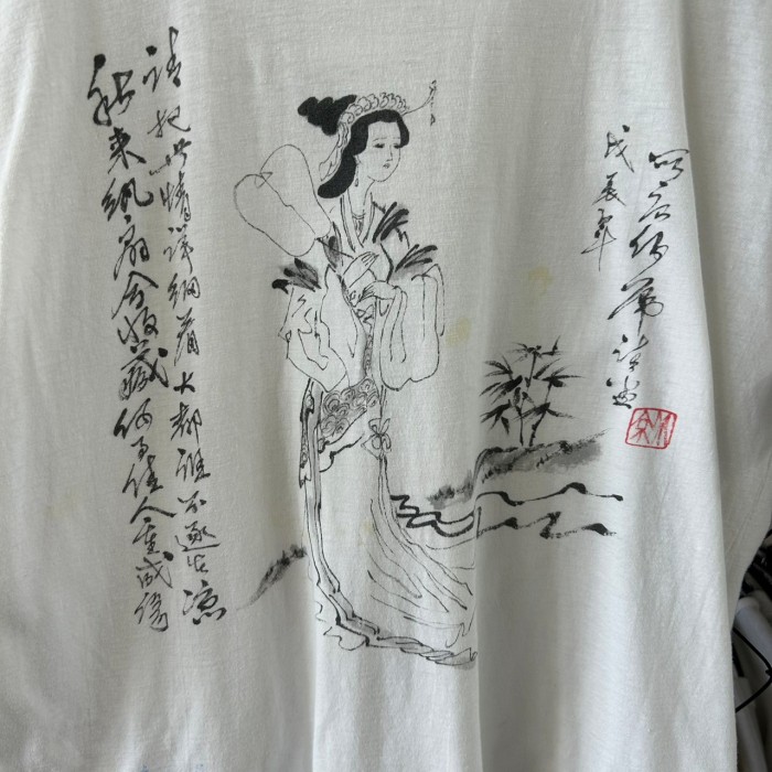 90s 浮世絵 アート系 半袖Tシャツ シングルステッチ 和風 美人画