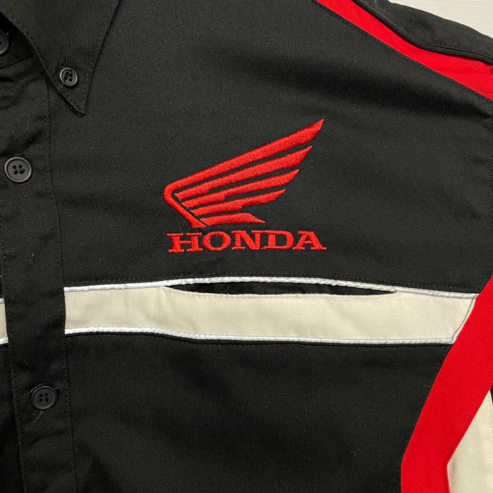 “HONDA” S/S Embroidered Switching Shirt | Vintage.City 古着屋、古着コーデ情報を発信