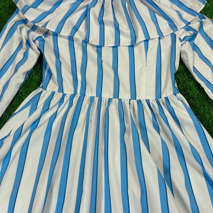 Light Blue Striped Frill Shirt Dress / 古着 ワンピース フリル シャツワンピ 長袖 ストライプ | Vintage.City Vintage Shops, Vintage Fashion Trends