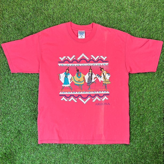 90s Native American Girls T-Shirt / ネイティブ Vintage ヴィンテージ ピンク Tシャツ 半袖 アリゾナ | Vintage.City 빈티지숍, 빈티지 코디 정보