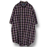 “Ralph Lauren” S/S Oversized Check Shirt BLACK/PURPLE | Vintage.City ヴィンテージ 古着