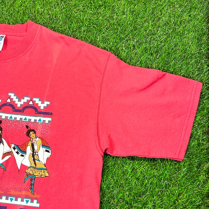 90s Native American Girls T-Shirt / ネイティブ Vintage ヴィンテージ ピンク Tシャツ 半袖 アリゾナ | Vintage.City 빈티지숍, 빈티지 코디 정보
