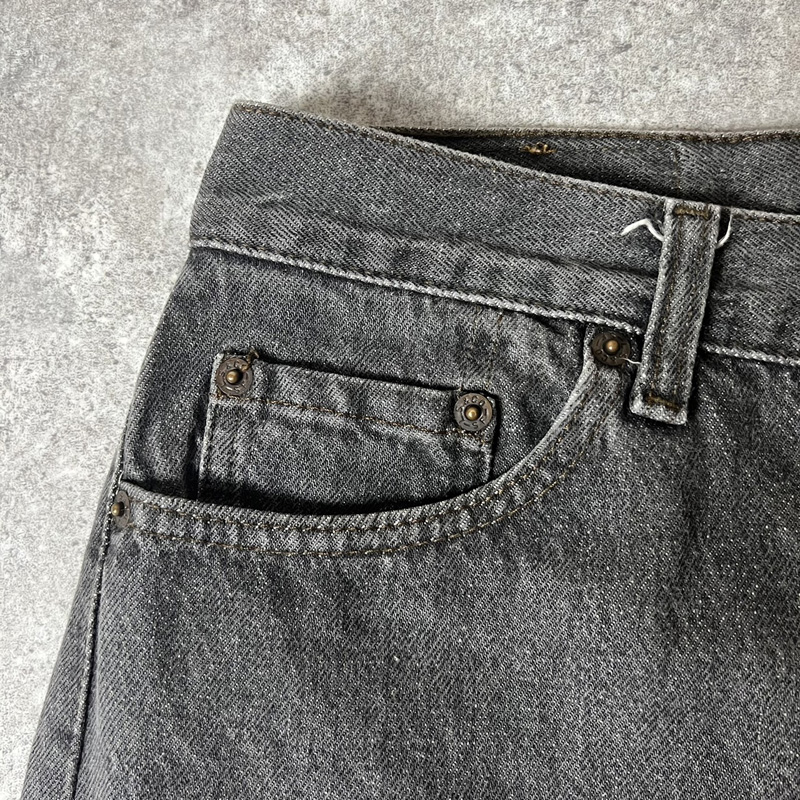 90s USA製 Levis 501 先染め ブラック デニム パンツ 28 / 90年代 