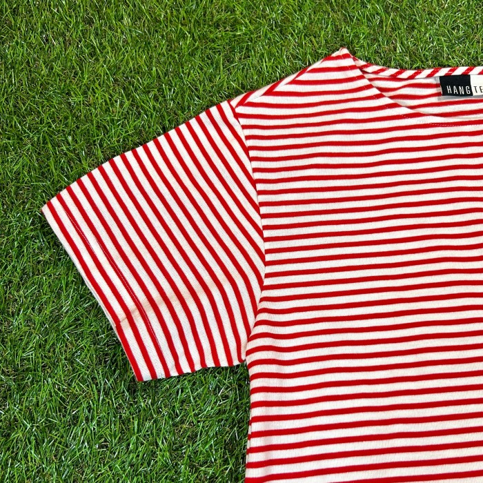 80s-90s HANG TEN Striped T-Shirt Dress / Made In USA 古着 Tシャツ ワンピース ボーダー 赤 レッド ハンテン | Vintage.City 古着屋、古着コーデ情報を発信