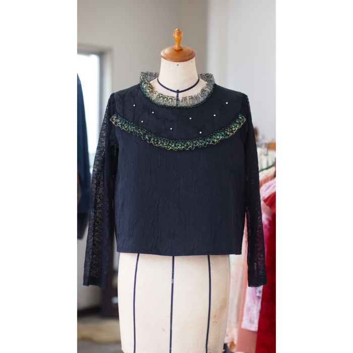 #655 ruffle blouse / フリル ブラウス 袖レース | Vintage.City 빈티지숍, 빈티지 코디 정보