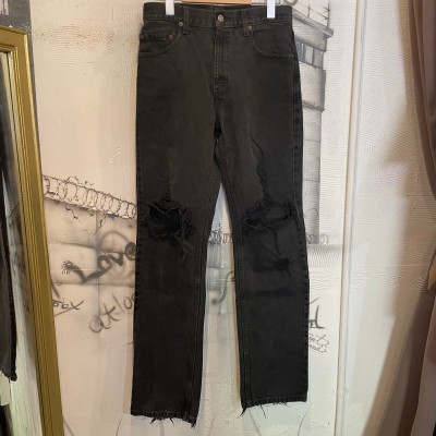Levi's 505 black denim pants overdye | Vintage.City ヴィンテージ 古着
