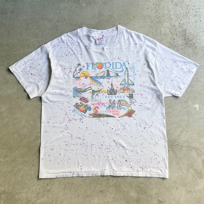 90年代 USA製 FLORIDA フロリダ スーベニア アート スプラッター プリント Tシャツ メンズXL | Vintage.City 빈티지숍, 빈티지 코디 정보
