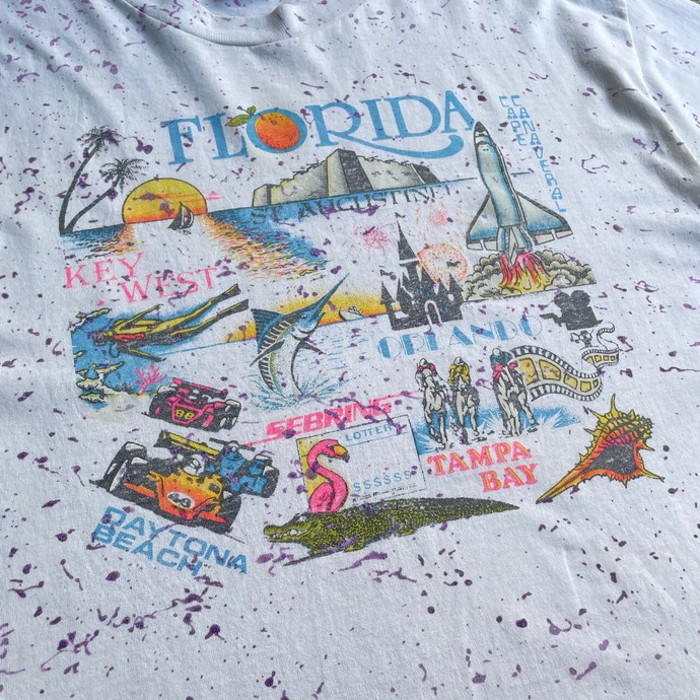 90年代 USA製 FLORIDA フロリダ スーベニア アート スプラッター プリント Tシャツ メンズXL | Vintage.City 古着屋、古着コーデ情報を発信