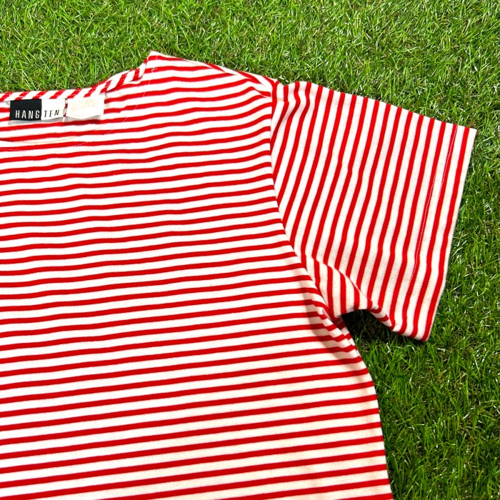80s-90s HANG TEN Striped T-Shirt Dress / Made In USA 古着 Tシャツ ワンピース ボーダー 赤 レッド ハンテン | Vintage.City 빈티지숍, 빈티지 코디 정보