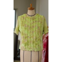 #654 ruffle blouse/ フリルブラウス 黄色 | Vintage.City ヴィンテージ 古着