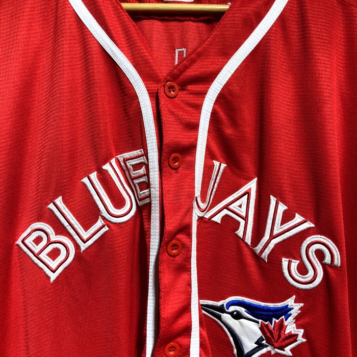 BLUE JAYS ブルージェイズ Majestic MLB BASEBALL ベースボールシャツ ユニフォーム | Vintage.City 古着屋、古着コーデ情報を発信